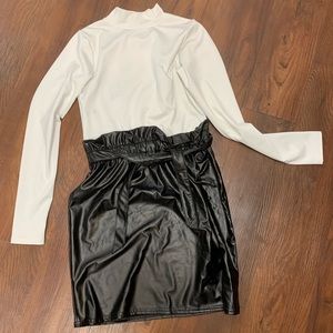 Faux leather dress